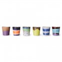 set de 6 gobelets cafe ceramique multicolores hkliving pluto