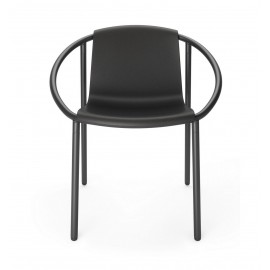 chaise design ronde noire plastique metal umbra ringo