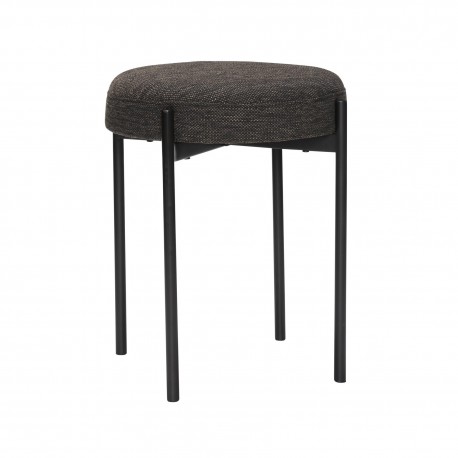 tabouret design rond textile marron brun metal hubsch