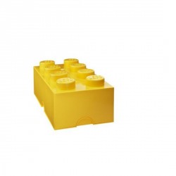 Boîte lego rangement jaune L 8 plots