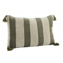 coussin salon lin grosse rayures vert naturel madam stoltz