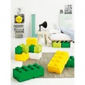 Boite lego rangement jaune L 8 plots