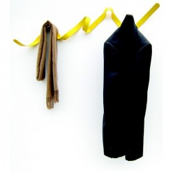 Porte-manteau mural patère ruban métal Ribbon Headsprung jaune