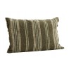 madam stoltz coussin rectangulaire vert rayures lin