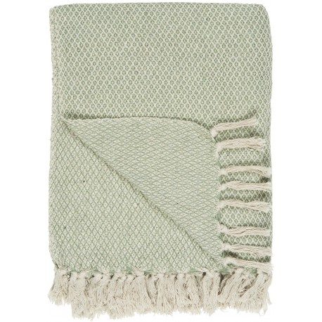 ib laursen plaid coton vert clair pastel franges