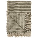 couverture coton raye vert blanc ecru ib laursen