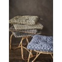 madam stoltz coussin de chaise bleu coton imprime