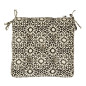 madam stoltz galette de chaise fleurs noir blanc coton