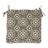 madam stoltz galette de chaise fleurs noir blanc coton