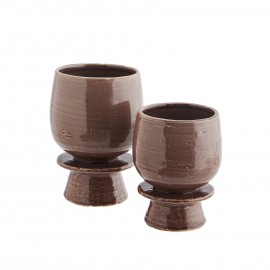 madam stoltz petit cache pot deco gres pour cactus mauve