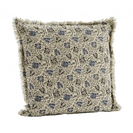 coussin beige imprime bleu madam stoltz