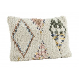 coussin laine blanc motif madam stoltz