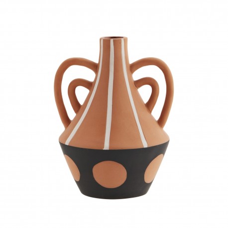 vase peint orange noir terre cuite madam stoltz