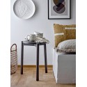 tabouret rond table d appoint bois de chene fonce brun bloomingville gil