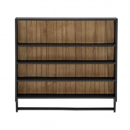 etagere murale ouverte cuisine vaisselle bois noir brun bloomingville