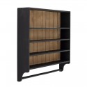 etagere murale ouverte cuisine vaisselle bois noir brun bloomingville