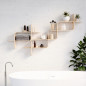 etagere murale minimaliste modulable arrondie bois clair umbra montage
