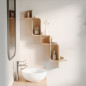 etagere murale minimaliste modulable arrondie bois clair umbra montage