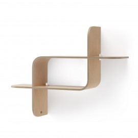 etagere murale minimaliste modulable arrondie bois clair umbra montage