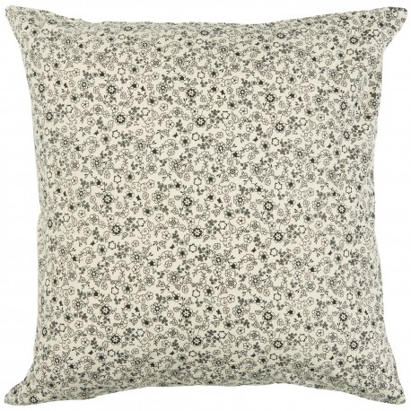 housse coussin noir blanc petites fleurs coton ib laursen