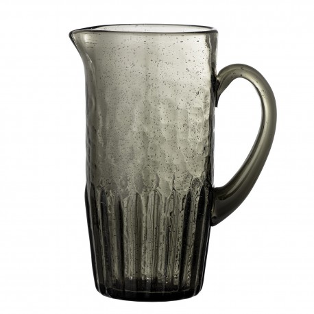 pichet droit en verre gris bulle bloomingville