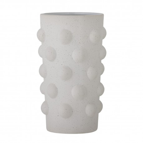 vase epure blanc droit gres bulles en relief bloomingville artan