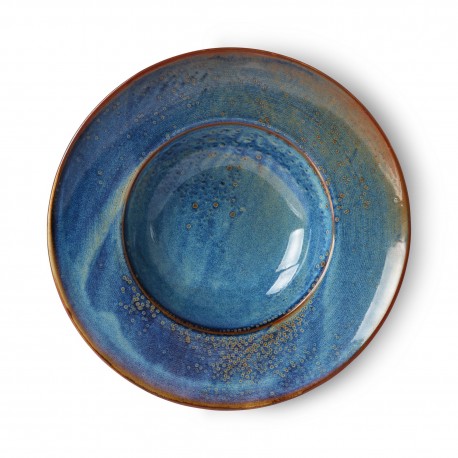 grande assiette creuse a pates porcelaine bleu hkliving