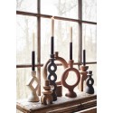 bougeoir graphique design bois sculpte acacia madam stoltz set 2