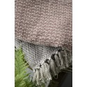 ib laursen plaid coton marron clair motif franges