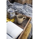 ib laursen plaid coton raye noir blanc franges