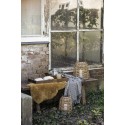 ib laursen plaid coton raye noir blanc franges