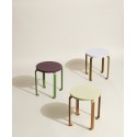 table basse ronde d appoint design coloree hubsch smile orange vert