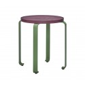 tabouret a roulettes rond design multicolore hubsch smile violet vert