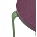 tabouret a roulettes rond design multicolore hubsch smile violet vert