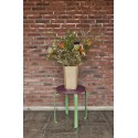 tabouret a roulettes rond design multicolore hubsch smile violet vert