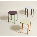 table basse a roulette tabouret colore bleu clair kaki hubsch smile