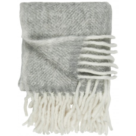 plaid chaud doux franges poil long gris clair ib laursen