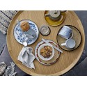 bloomingville assietes peintes main motif fleuri bleu set de 3 molly