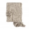 plaid coton laine beige naturel rayures pompons bloomingville giovanna