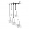 umbra porte plantes triflora suspendu 5 pots blanc noir