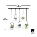 umbra porte plantes triflora suspendu 5 pots blanc noir