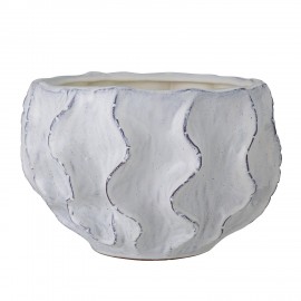 cache pot decoratif blanc texture gres boho bloomingville liren
