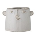 cache pot visage rigolo gres blanc bloomingville theis