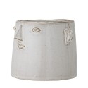 cache pot visage rigolo gres blanc bloomingville theis