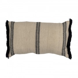 coussin canape tons naturels beige noir bloomingville adea