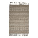 tapis tufte coton doux beige franges bloomingville dasha 140 x 200 cm