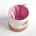 panier rangement jouets enfants tissu rose jute zeller éléphant