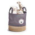 panier rangement jouets chambre enfants gris tissu jute zeller animaux