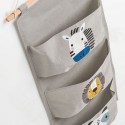 paniers suspendu rangement jouets enfants tissu gris animaux zeller