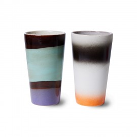 hkliving tasse gobelet a cafe gres multicolore set 2